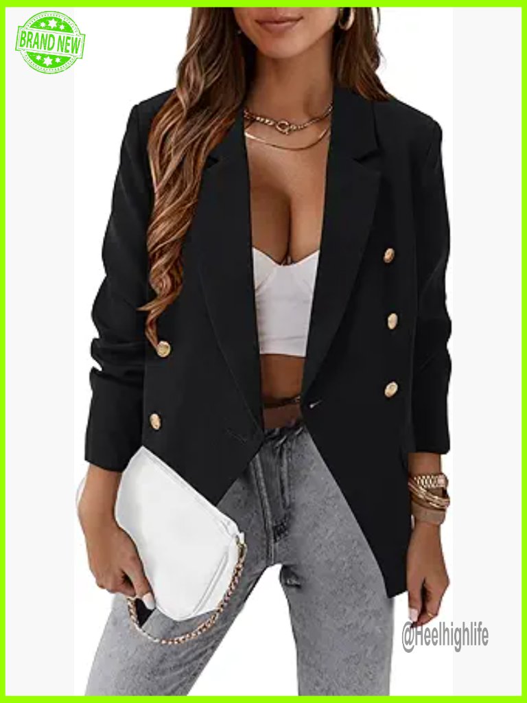 Lightweight Blazer With Pockets For Business Casual Office Wear